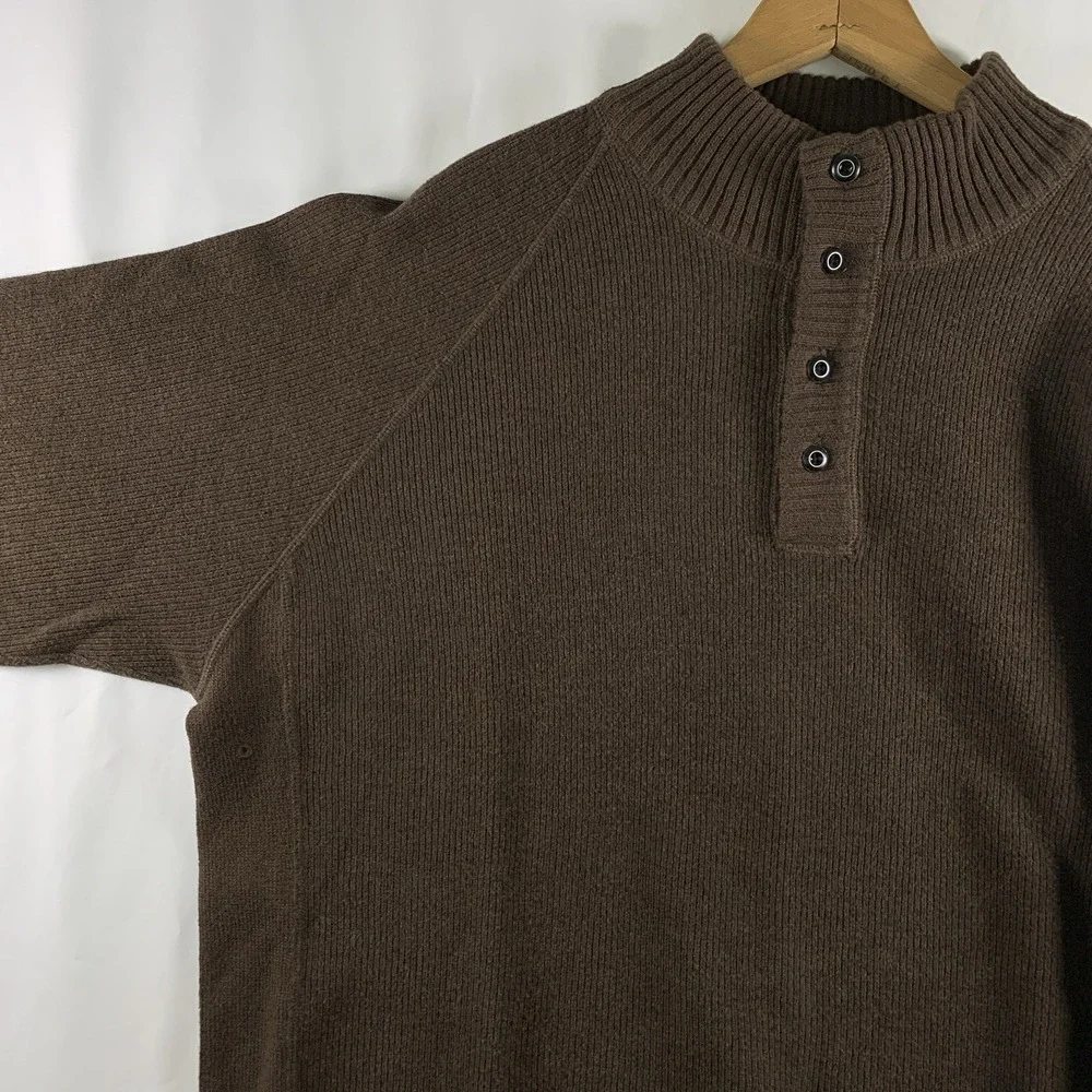 Tommy Bahama Mens 100% Cotton Mock Henley Pullover Sweater Sz XL Coastal Preppy